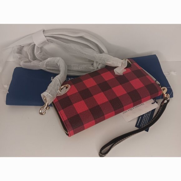DOONEY & BOURKE TUCKER LG ZIP AROUND WRISTLET PLAID CROSSBODY - Picture 6 of 8